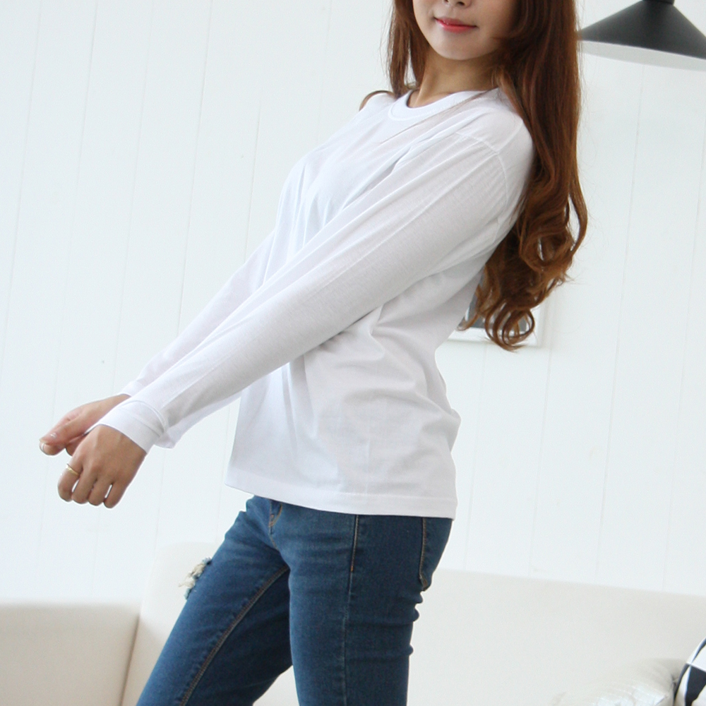 30수 프리미엄 라운드 긴팔 [백색] (성인/아동)