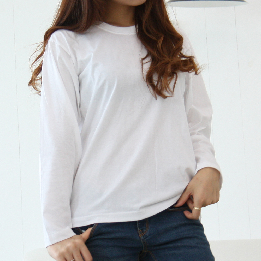 30수 프리미엄 라운드 긴팔 [백색] (성인/아동)