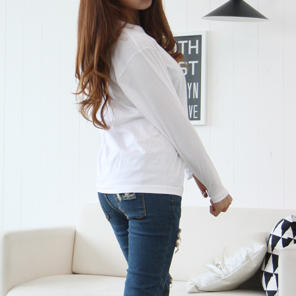 30수 프리미엄 라운드 긴팔 [백색] (성인/아동)