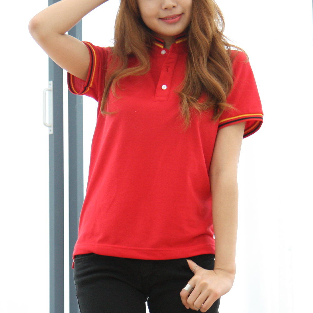 차이나 배색 카라티