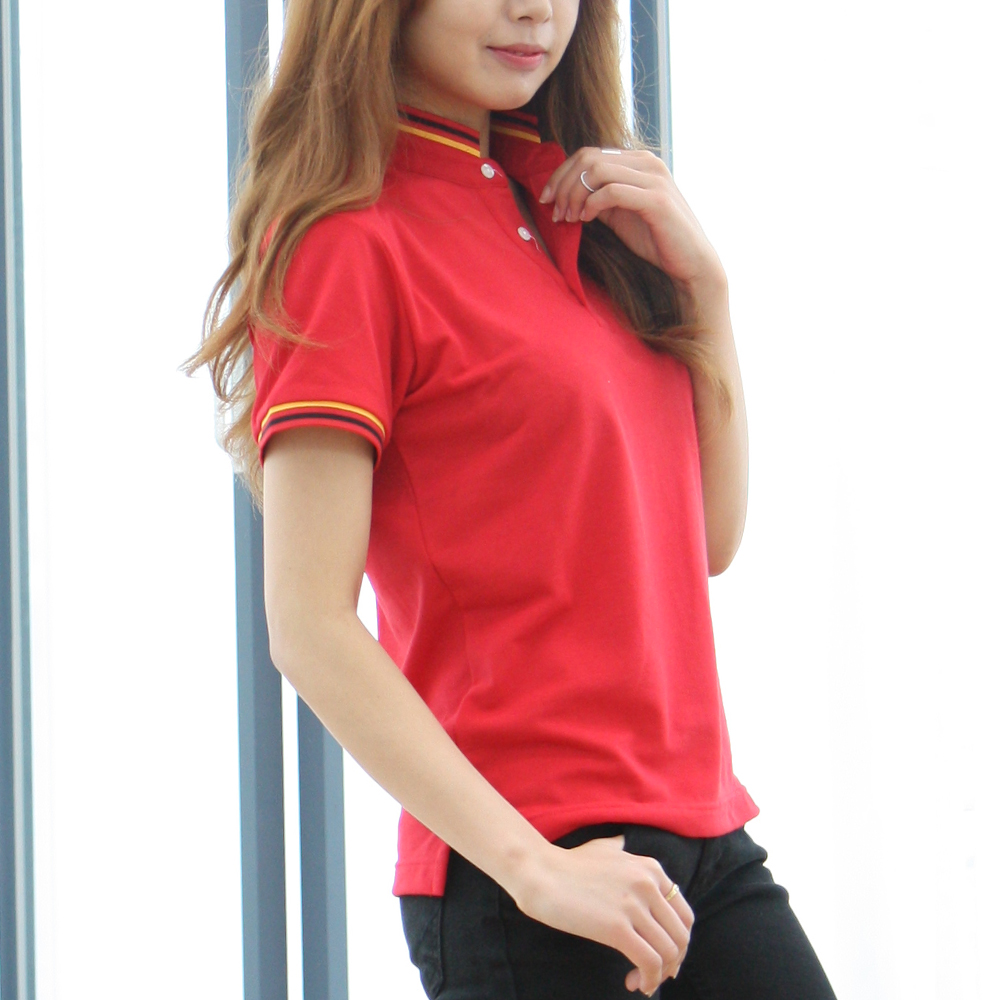 차이나 배색 카라티