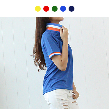 니즈 자가드 쿨론 카라 반팔