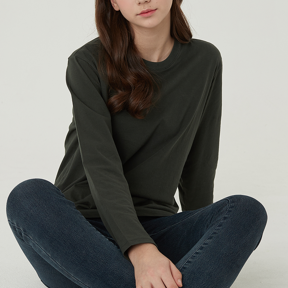 [필잇] 데일리 시그니처 라운드 긴팔티  (성인/아동)