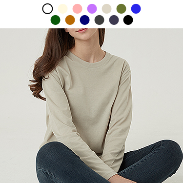 [필잇] 데일리 시그니처 라운드 긴팔티  (성인/아동)