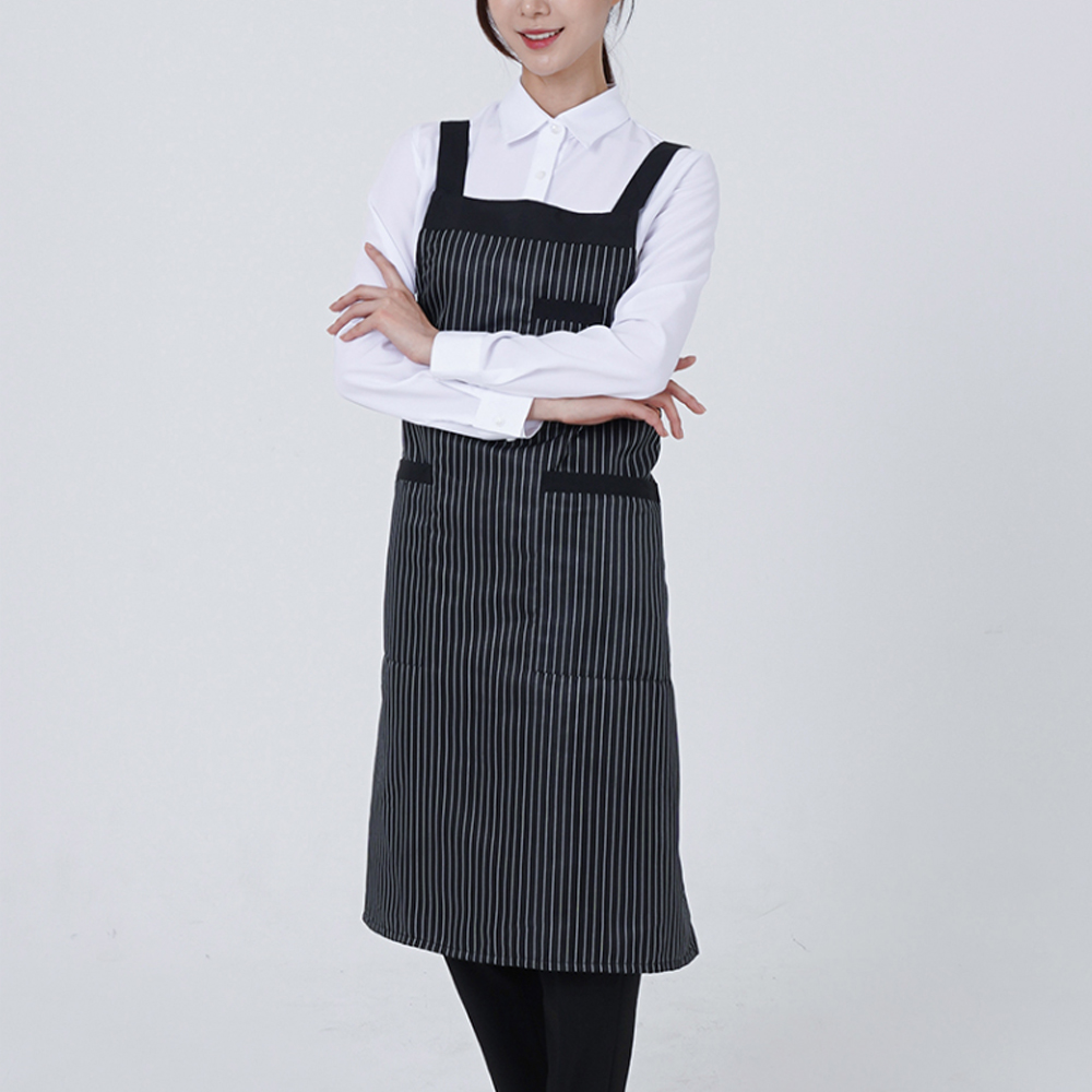 검정 세로줄 앞치마 (H형,X형,엉덩이덮는앞치마)
