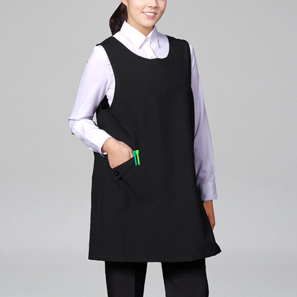 단추형 원피스형 앞치마