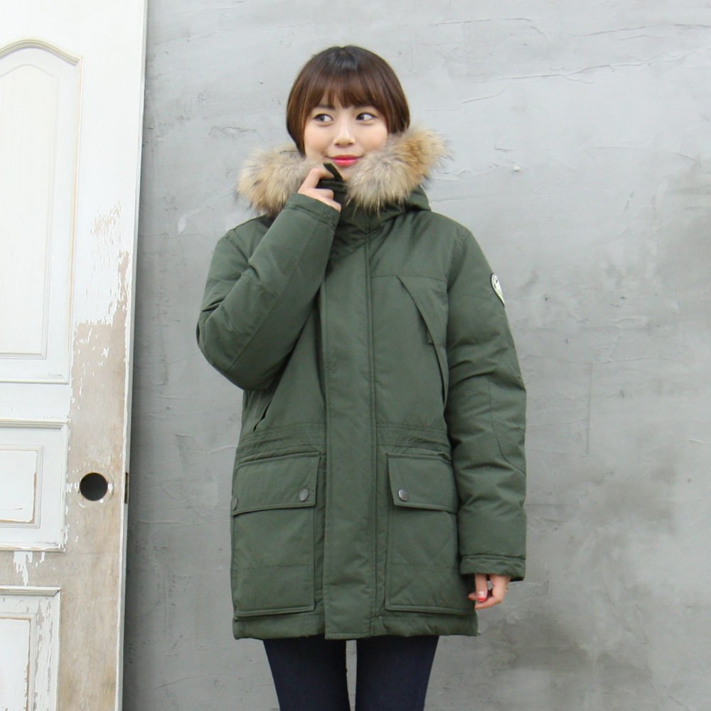 프리미엄 라쿤털 하프코트