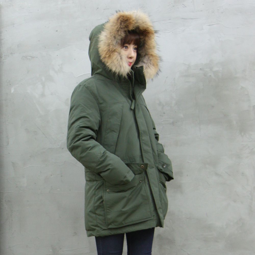 프리미엄 라쿤털 하프코트