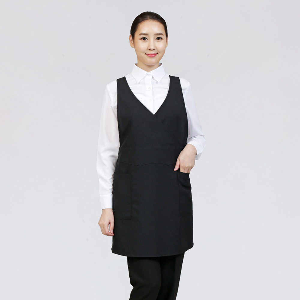 브이넥 조끼형 랩 앞치마