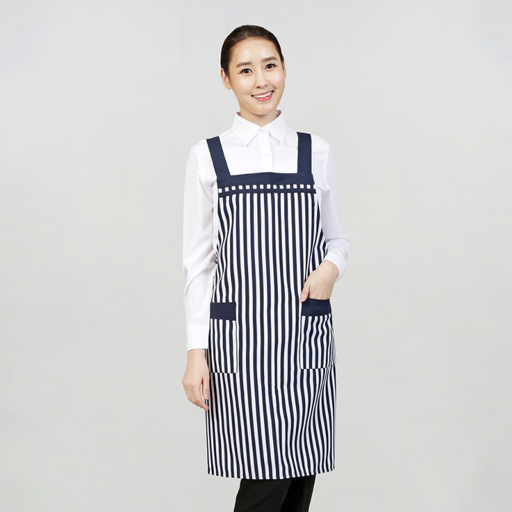 세로 줄라인 앞치마