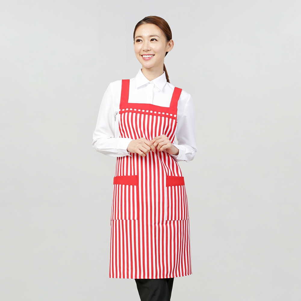 세로 줄라인 앞치마