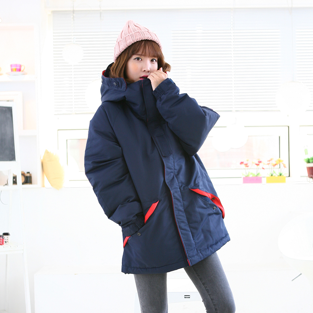 오리털 배색 과잠바