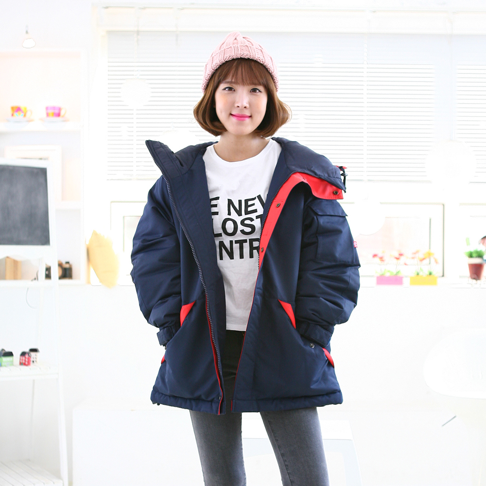 오리털 배색 과잠바