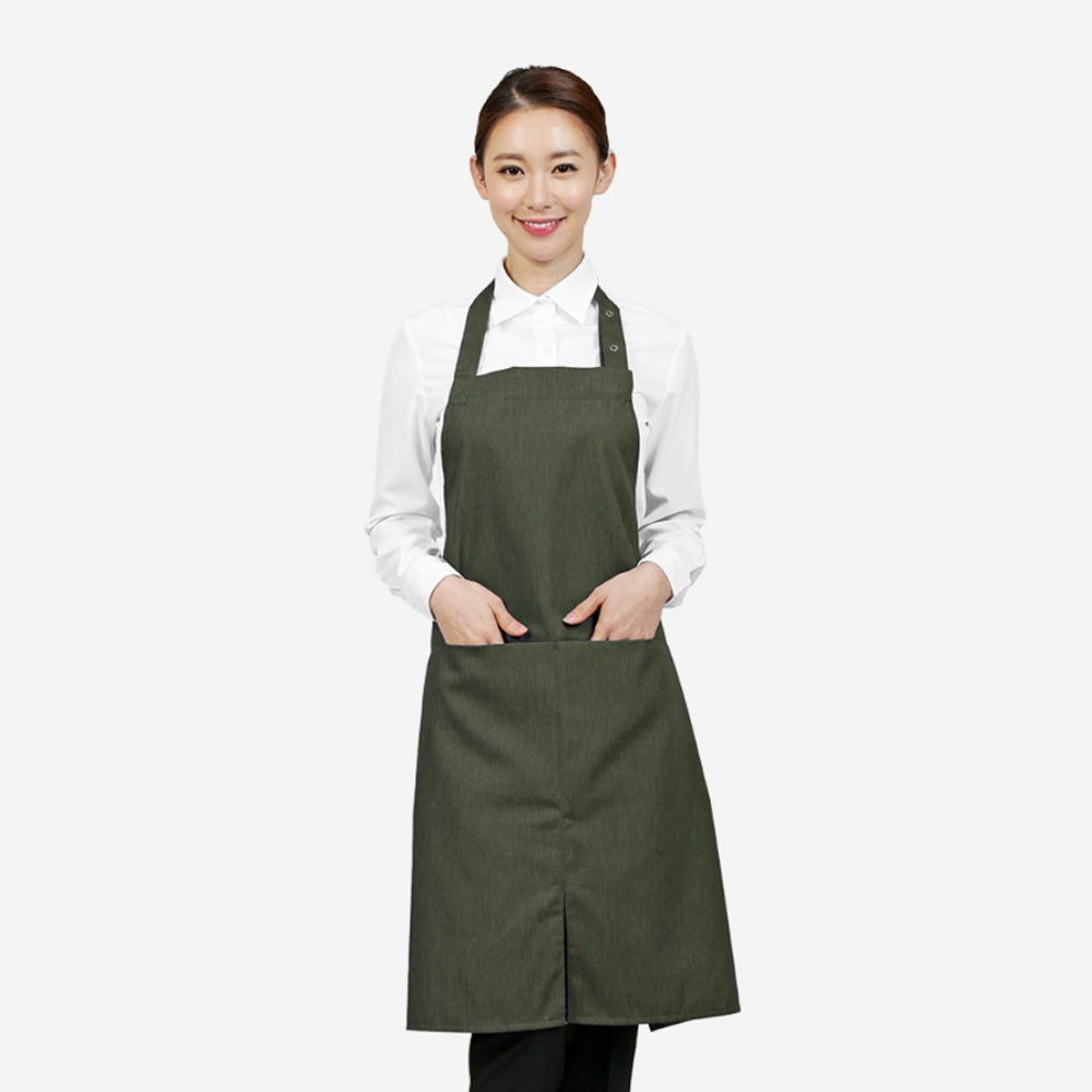 카키 스냅 목걸이형 앞치마