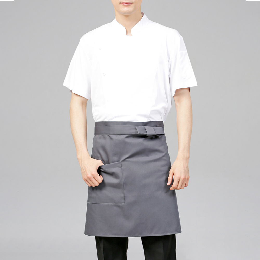 회색 미디 앞치마