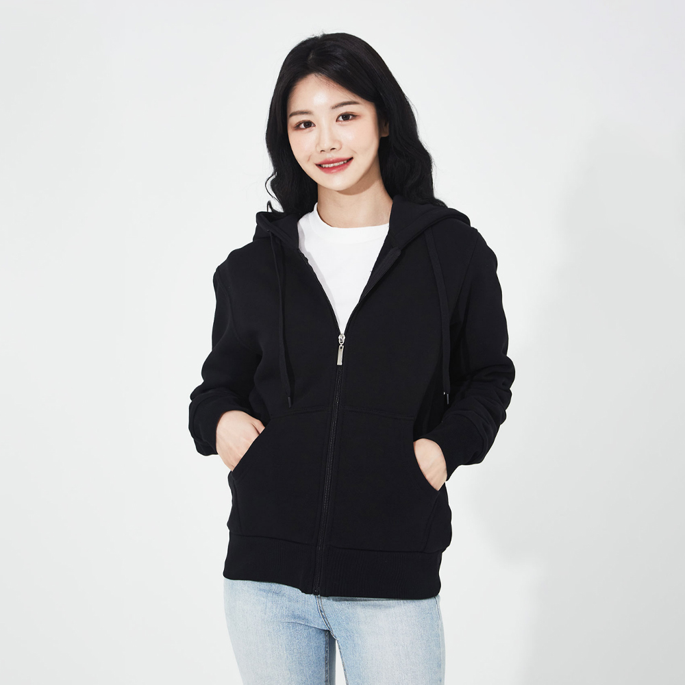 프리미엄 쮸리 오버핏 기모 후드집업