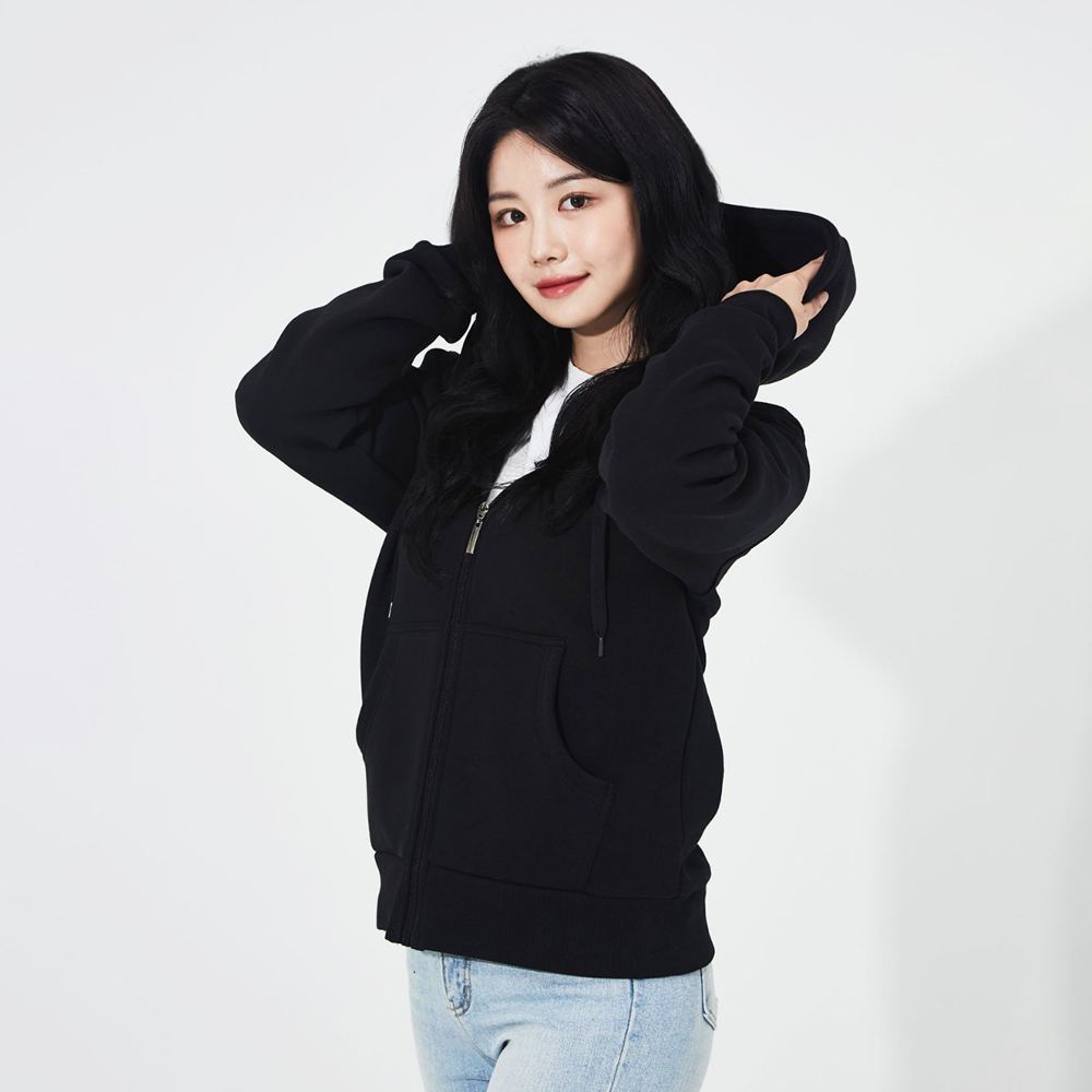 프리미엄 쮸리 오버핏 기모 후드집업