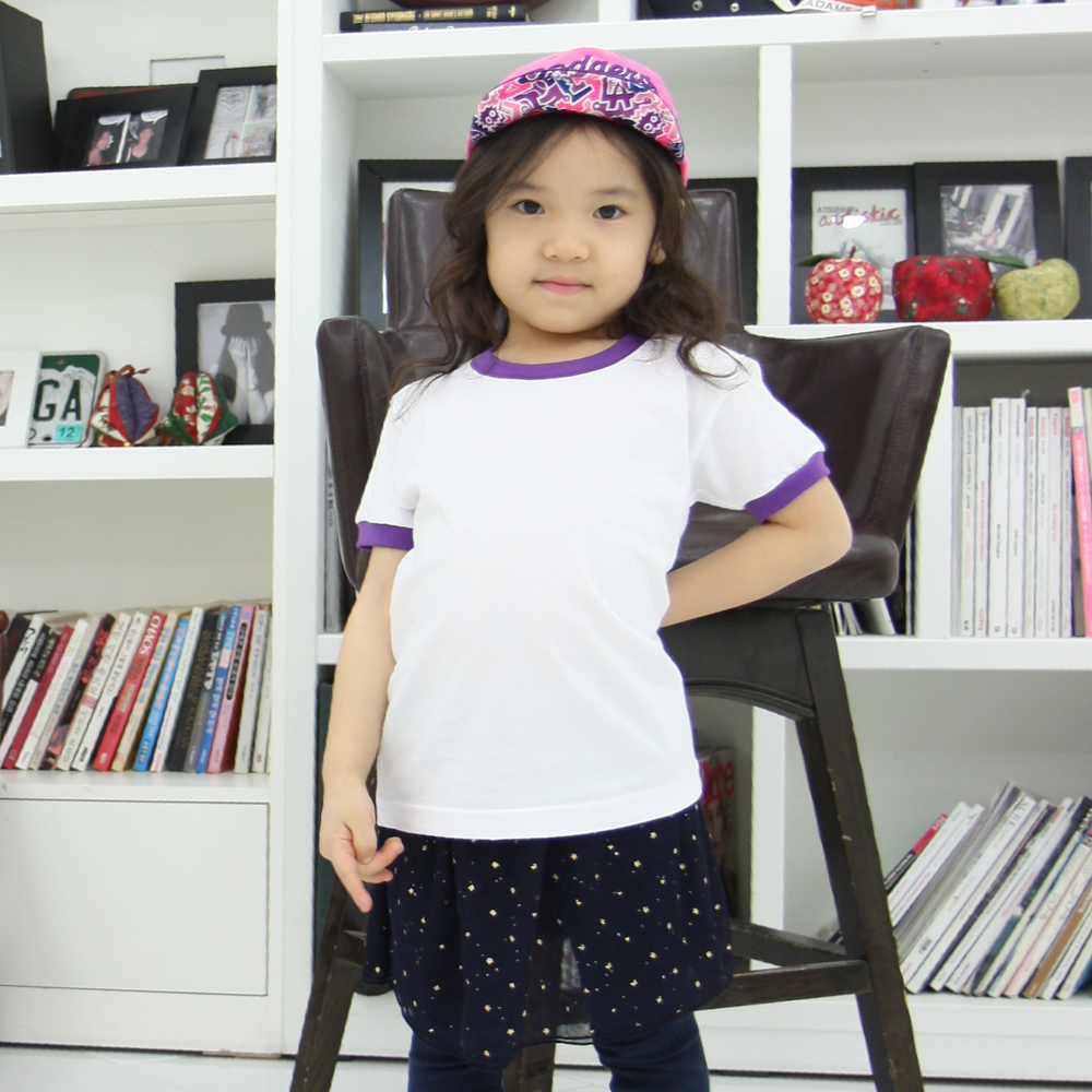 [주문제작상품] 30수/20수 아동 링거 라운드 반팔
